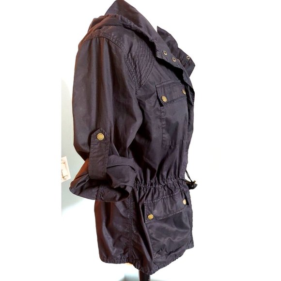 Womens Michael Kors Anorak Lightweight Anorak Parka Jacket Hooded Black Size M - Picture 7 of 9
